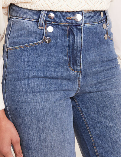 Jean large à pont denim stone femme
