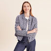 Veste jean doubl&eacute;e bleu femme