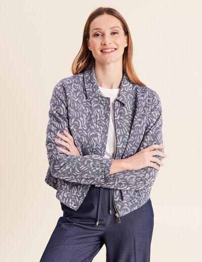 Veste jean doubl&eacute;e bleu femme