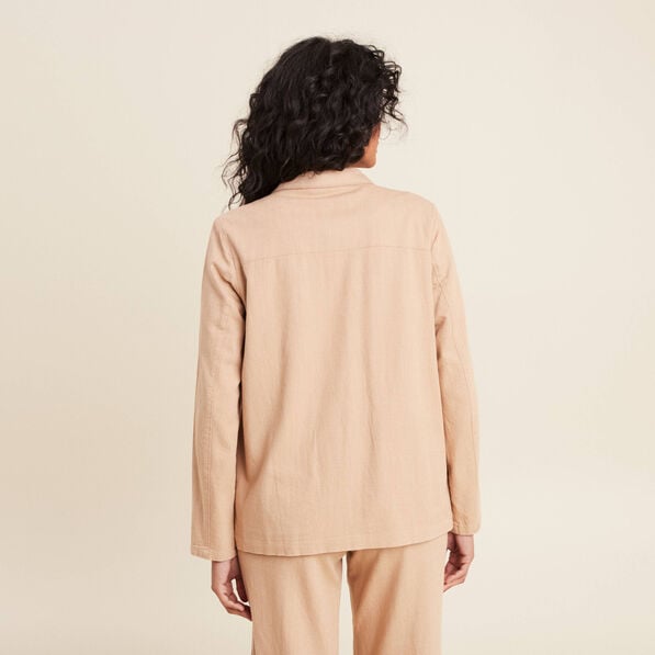 surchemise boutonnee brodee sable femme Surchemise boutonnée brodée sable femme