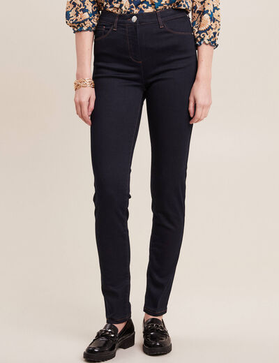 Jean magique ajusté taille standard denim brut femme