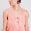 Débardeur bretelles larges rose corail femme