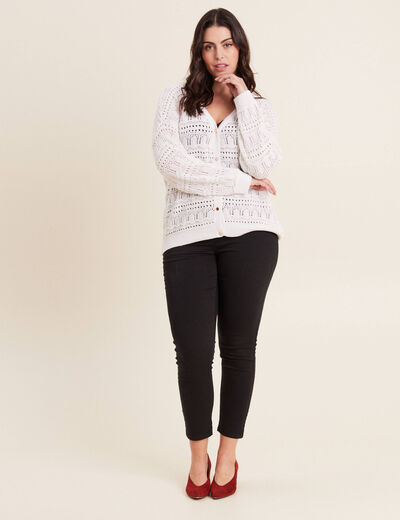 Pantalon ajusté taille haute noir femme