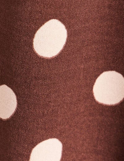 Robe courte &eacute;vas&eacute;e col chemise marron femme