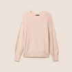 Pull col rond manches longues &agrave; sequins rose poudr&eacute;e femme