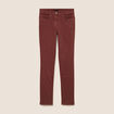 Jean coupe ajust&eacute;e taille bascul&eacute;e marron femme