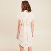 Robe courte évasée col chemise ceinturée rose femme
