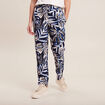 Pantalon carotte fluide 7/8&egrave;me bleu femme