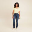 T-shirt manches courtes col en V jaune clair femme