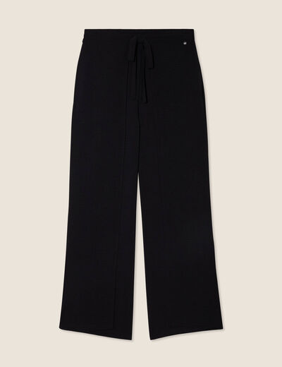 Pantalon portefeuille noir femme