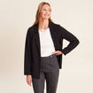 Blazer col tailleur doubl&eacute; noir femme