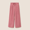 Pantalon fluide taille haute mauve femme