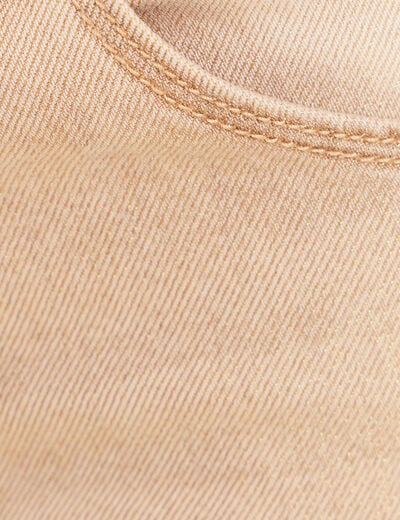 Jean taille bascul&eacute;e denim beige femme
