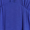 Robe longue &eacute;vas&eacute;e col v manches coudes bleu fonc&eacute; femme