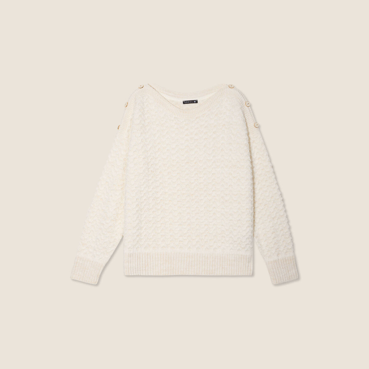 Pull manches longues ecru femme