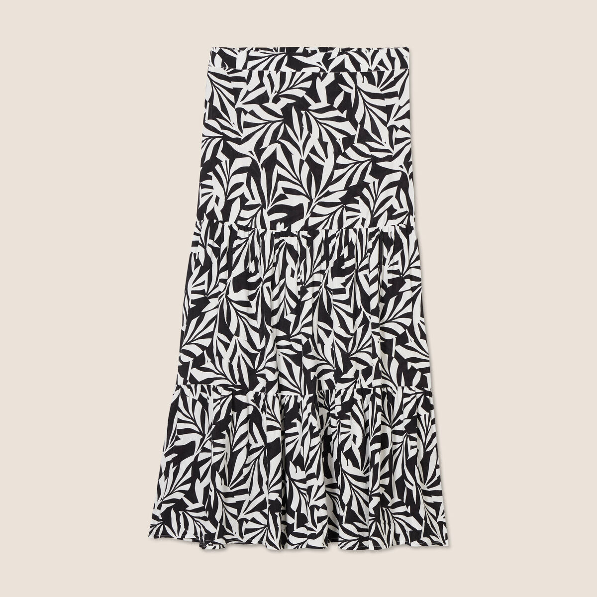 Jupe longue &eacute;vas&eacute;e noir femme