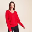 Pull manches longues rouge femme
