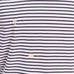 T-shirt droit broderie manches courtes bleu femme