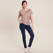 T-shirt manches courtes taupe femme