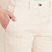 Pantalon droit velours ivoire femme
