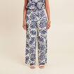 Pantalon flou taille haute blanc femme