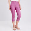 Pantacourt droit taille haute violet femme