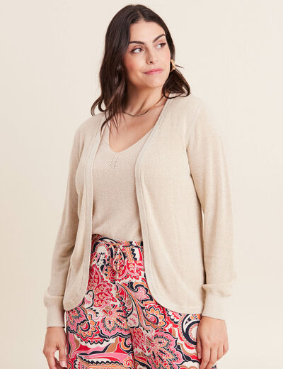 Gilet manches longues couleur or femme