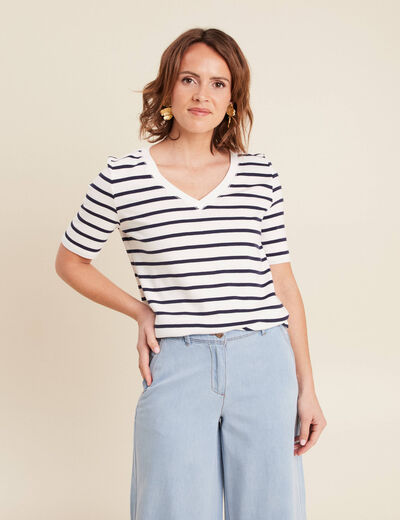 T-shirt manches courtes blanc femme