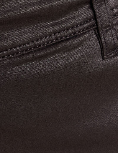 Pantalon enduit noir femme