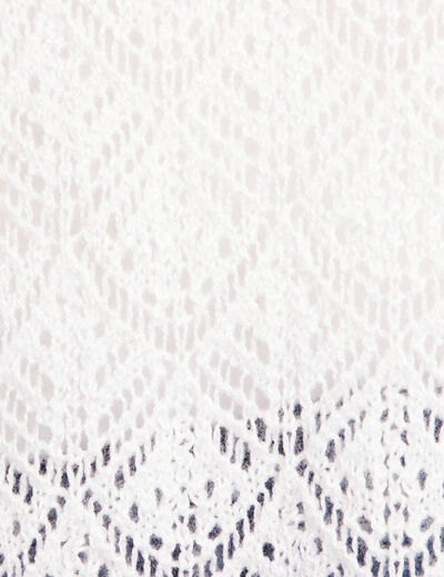 Gilet long manches courtes blanc femme