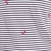 T-shirt droit broderie manches courtes bleu femme
