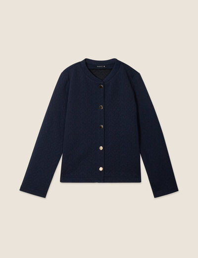 Gilet manches longues bleu foncé femme