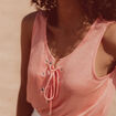 Débardeur bretelles larges rose corail femme