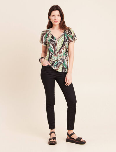 T-shirt manches courtes vert femme
