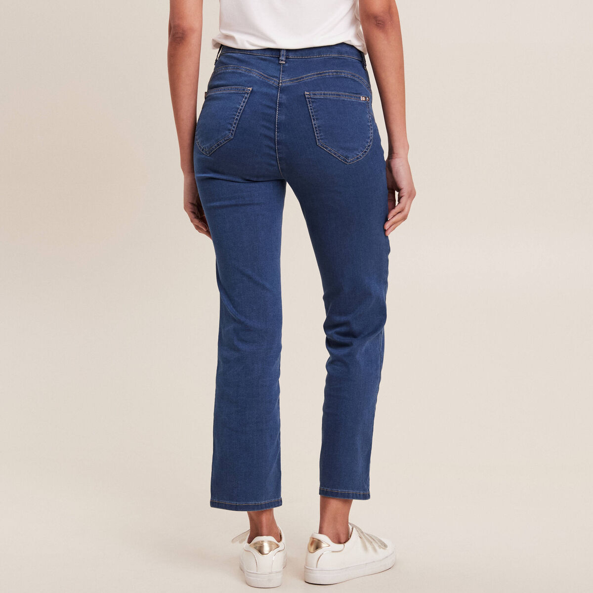 Jean magique Le L&eacute;ger coupe droite denim double stone femme