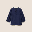 Blouse manches 3/4 bleu marine femme