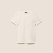 T-shirt col rond manches courtes ecru femme