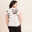 T-shirt col v manches courtes ecru femme