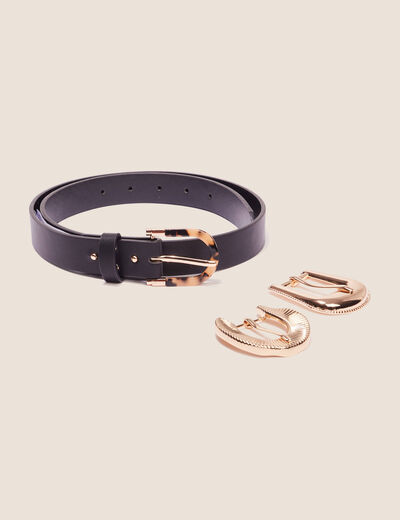 Ceinture boucle amovible noir femme