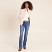Veste col montant doubl&eacute;e ecru femme