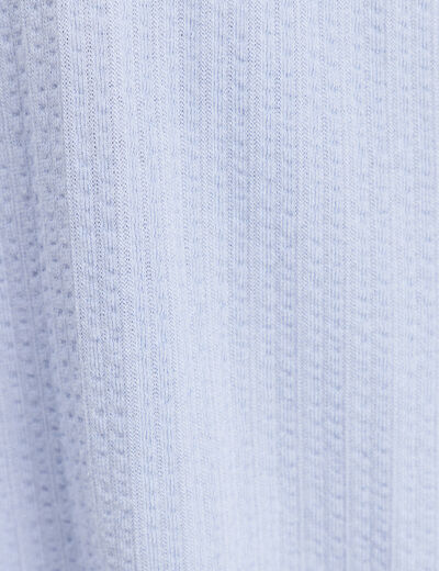 Blouse ample cropped col am&eacute;ricain bleu gris femme