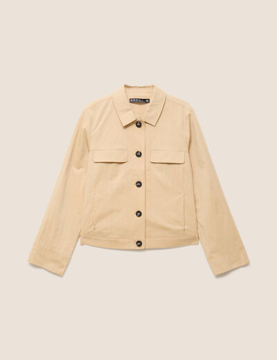 Veste doubl&eacute;e beige femme