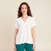 Blouse manches courtes ecru femme