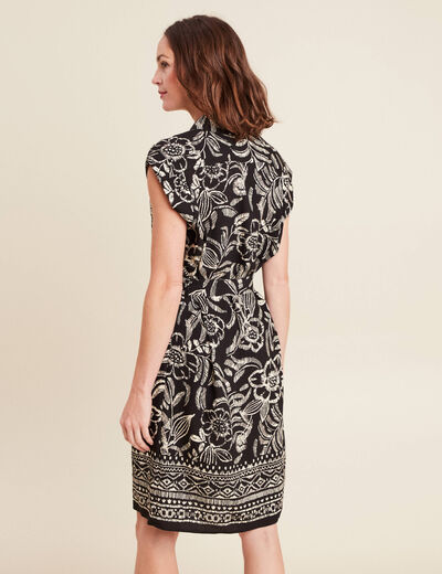 Robe droite courte sans manches noir femme