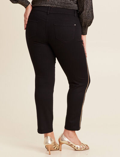Pantalon ajusté sequins noir femme