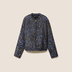 Veste bas resserr&eacute; manches longues bleu femme