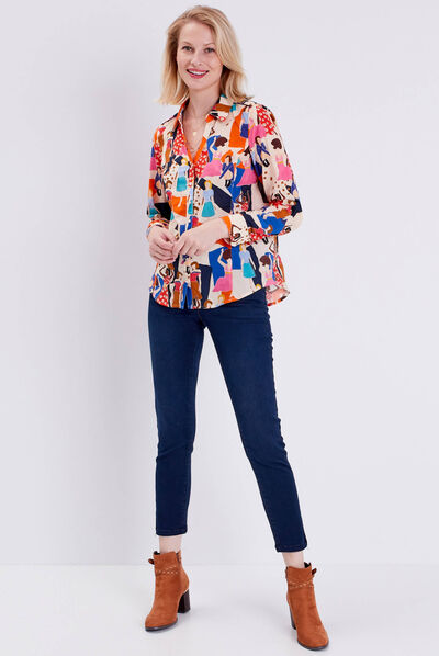 Jean ajusté 7/8ème denim brut femme