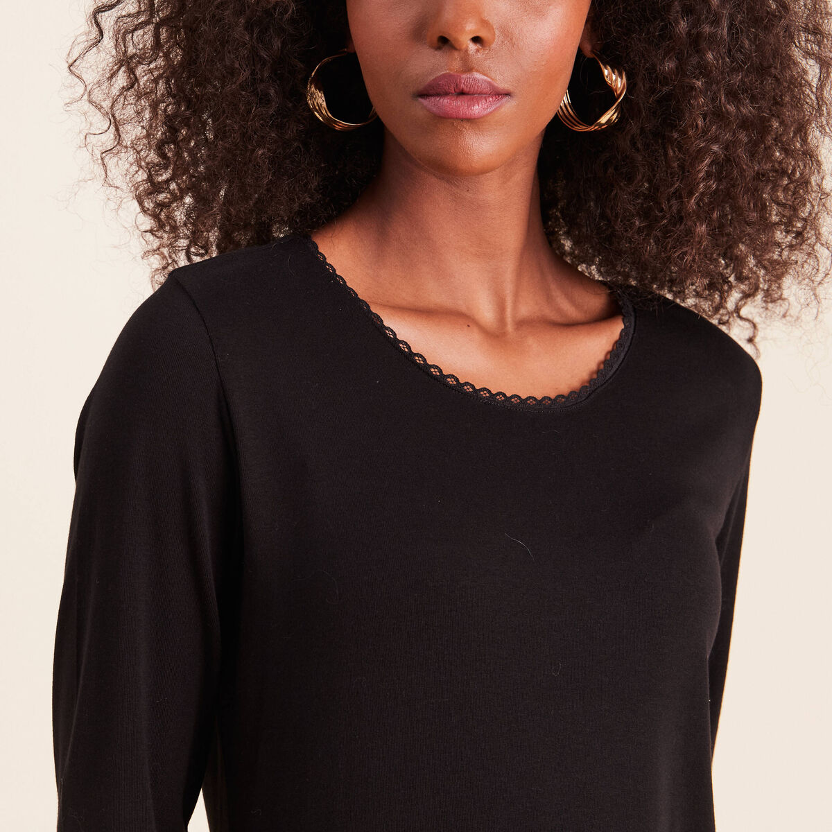 T-shirt manches longues noir femme
