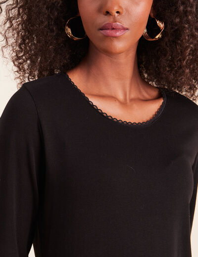 T-shirt manches longues noir femme