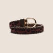 Ceinture fine r&eacute;versible avec cha&icirc;ne marron fonc&eacute; femme